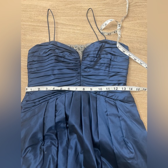 Badgley mischka navy rhinestone mesh bubble cocktail dress size 2 - Picture 7 of 9